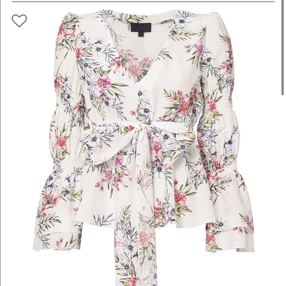 INTERMIX Rochelle Floral V-Neck Top - Picture 3 of 13